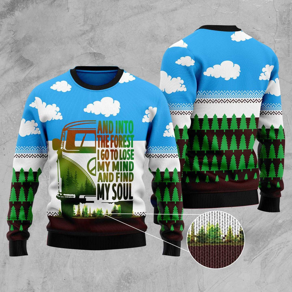 Camping Forest My Soul Ugly Christmas Sweater, Funny Xmas Sweater, Sweater Xmas