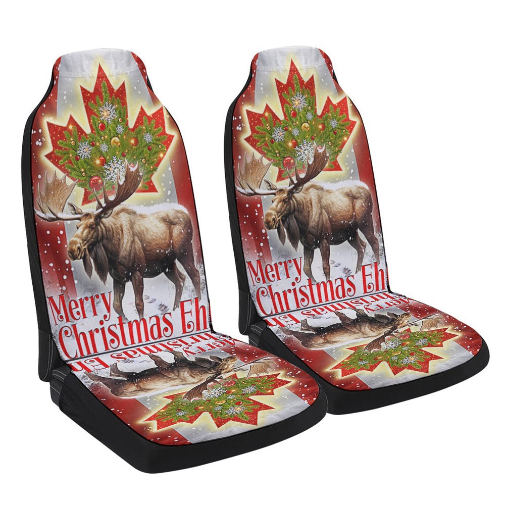 Canada Merry Christmas Eh Canada Moose Cars Seat Cover, Christmas Car Seat Covers, Car Decor Gift