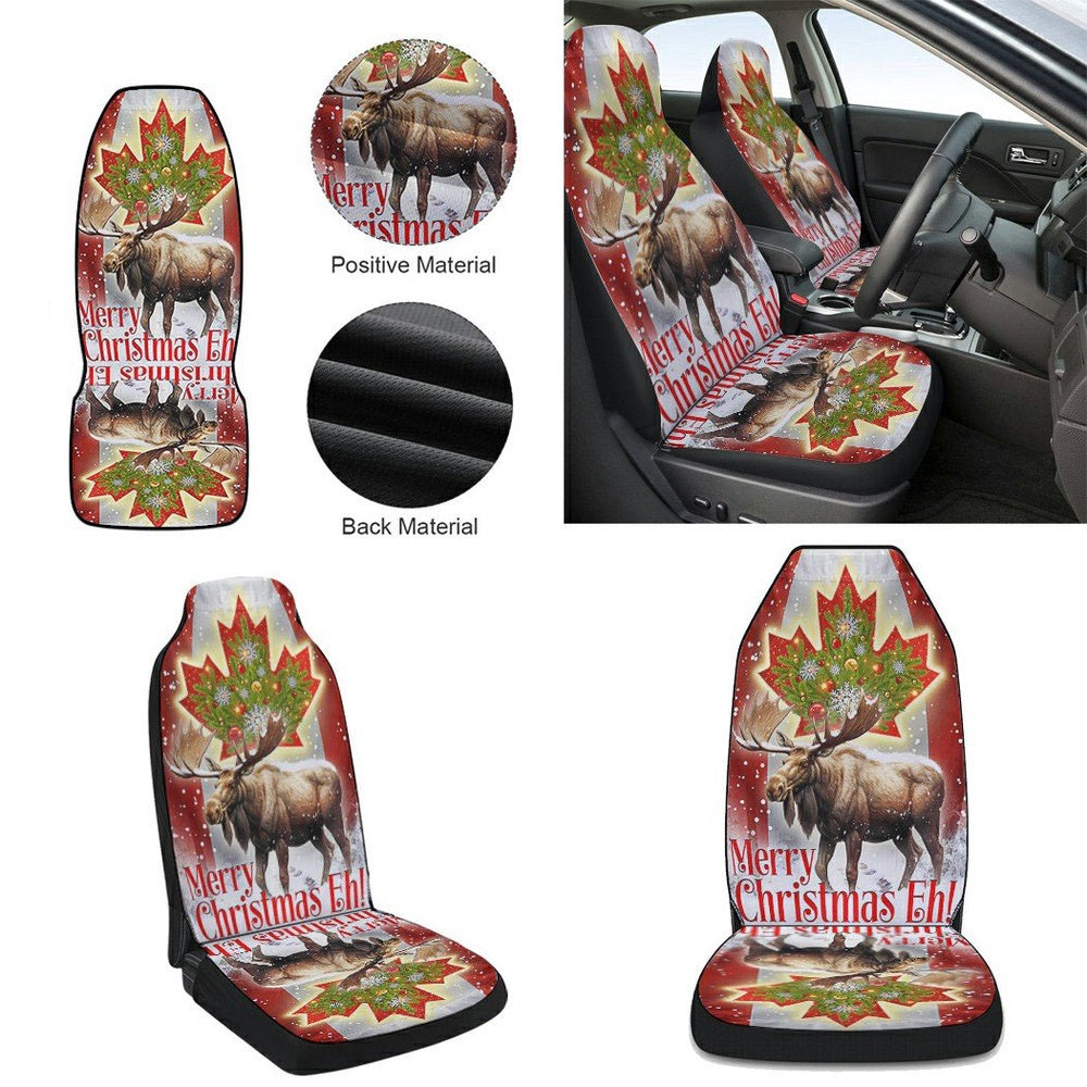 Canada Merry Christmas Eh Canada Moose Cars Seat Cover, Christmas Car Seat Covers, Car Decor Gift