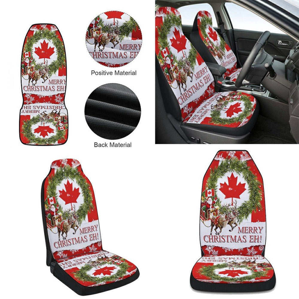Canada Merry Christmas Eh Canadian Cars Seat Cover, Christmas Car Seat Covers, Car Decor Gift