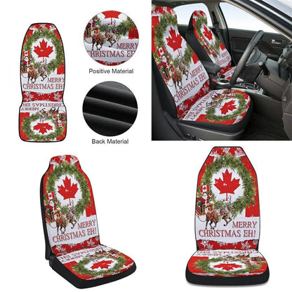 Canada Merry Christmas Eh Canadian Cars Seat Cover, Christmas Car Seat Covers, Car Decor Gift