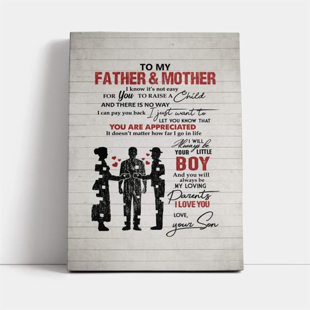 Canvas Motivational To My Mother And Father, Mother's Day Canvas Art, Gift For Mom, Birthday Gift, Mother's Day Wall Art