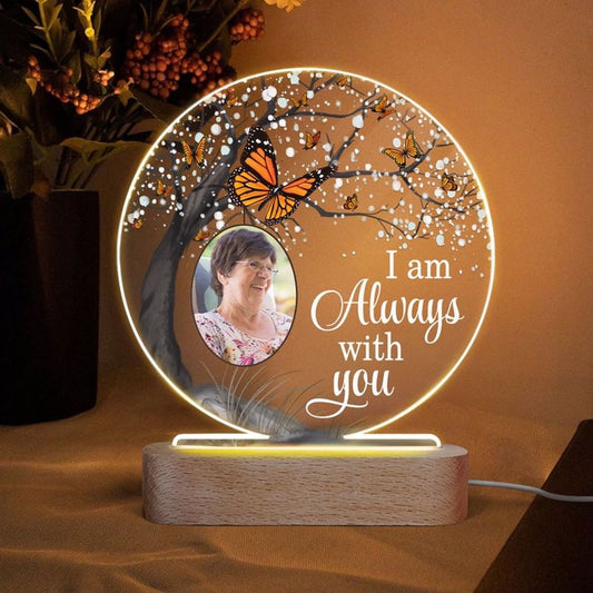 Cardinal, Butterfly, Hummingbird, Always With You Memorial, Custom Photo, Personalized Night Light, Mother's Day Night Lights For Bedroom