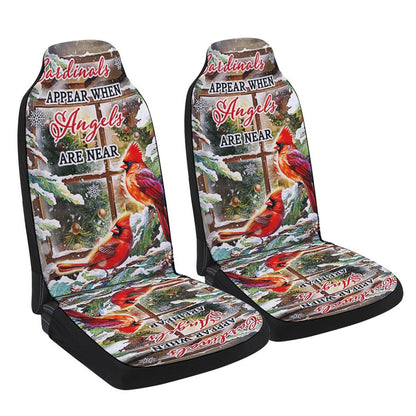 Cardinal Christmas Cardinals Appear When Angels Are Near Cars Seat Cover, Christmas Car Seat Covers, Car Decor Gift