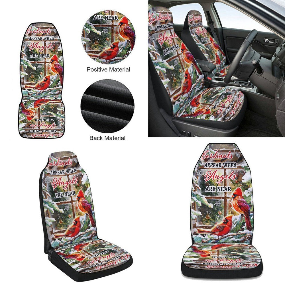 Cardinal Christmas Cardinals Appear When Angels Are Near Cars Seat Cover, Christmas Car Seat Covers, Car Decor Gift