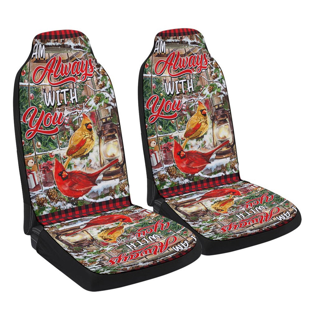 Cardinal Christmas I Am Always With You Cars Seat Cover, Christmas Car Seat Covers, Car Decor Gift