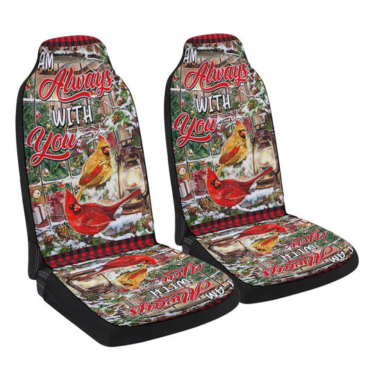Cardinal Christmas I Am Always With You Cars Seat Cover, Christmas Car Seat Covers, Car Decor Gift