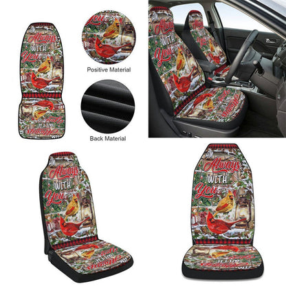 Cardinal Christmas I Am Always With You Cars Seat Cover, Christmas Car Seat Covers, Car Decor Gift