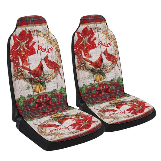 Cardinal Peace Christmas Cars Seat Cover, Christmas Car Seat Covers, Car Decor Gift