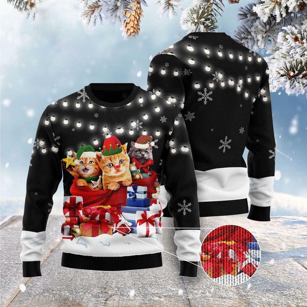 Cat Xmas Sweater, Cat Gifts Noel Ugly Christmas Sweater, Sweater Xmas