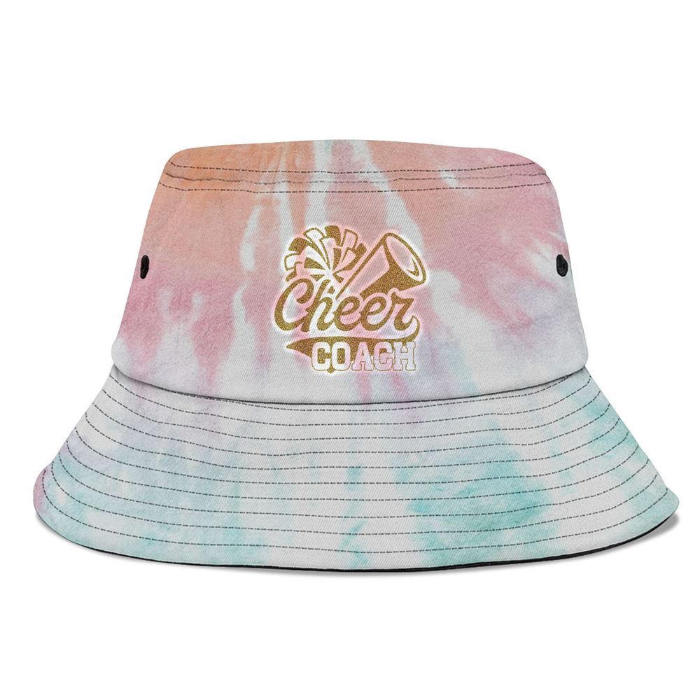 Cheer Coach Biggest Fan Cheerleader Bucket Hat, Mother's Day Bucker Hat, Tie Dye Bucket Hat, Women's Sun Hats
