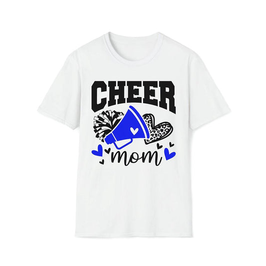 Cheer Mom Blue Megaphone Premium T Shirt, Mother's Day Premium T Shirt, Mom Shirt