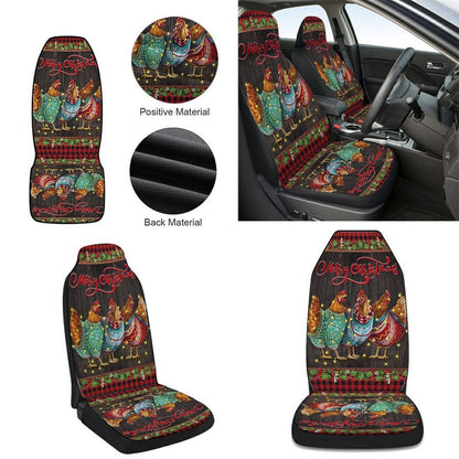 Chicken Hen Christmas Three Hens Cars Seat Cover, Christmas Car Seat Covers, Car Decor Gift