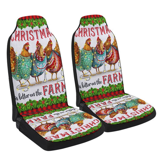Chickens Christmas Is Better On The Farm Cars Seat Cover, Christmas Car Seat Covers, Car Decor Gift