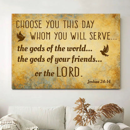 Choose You This Day Joshua 2414 Bible Verse Canvas Wall Art Print - Christian Wall Decor