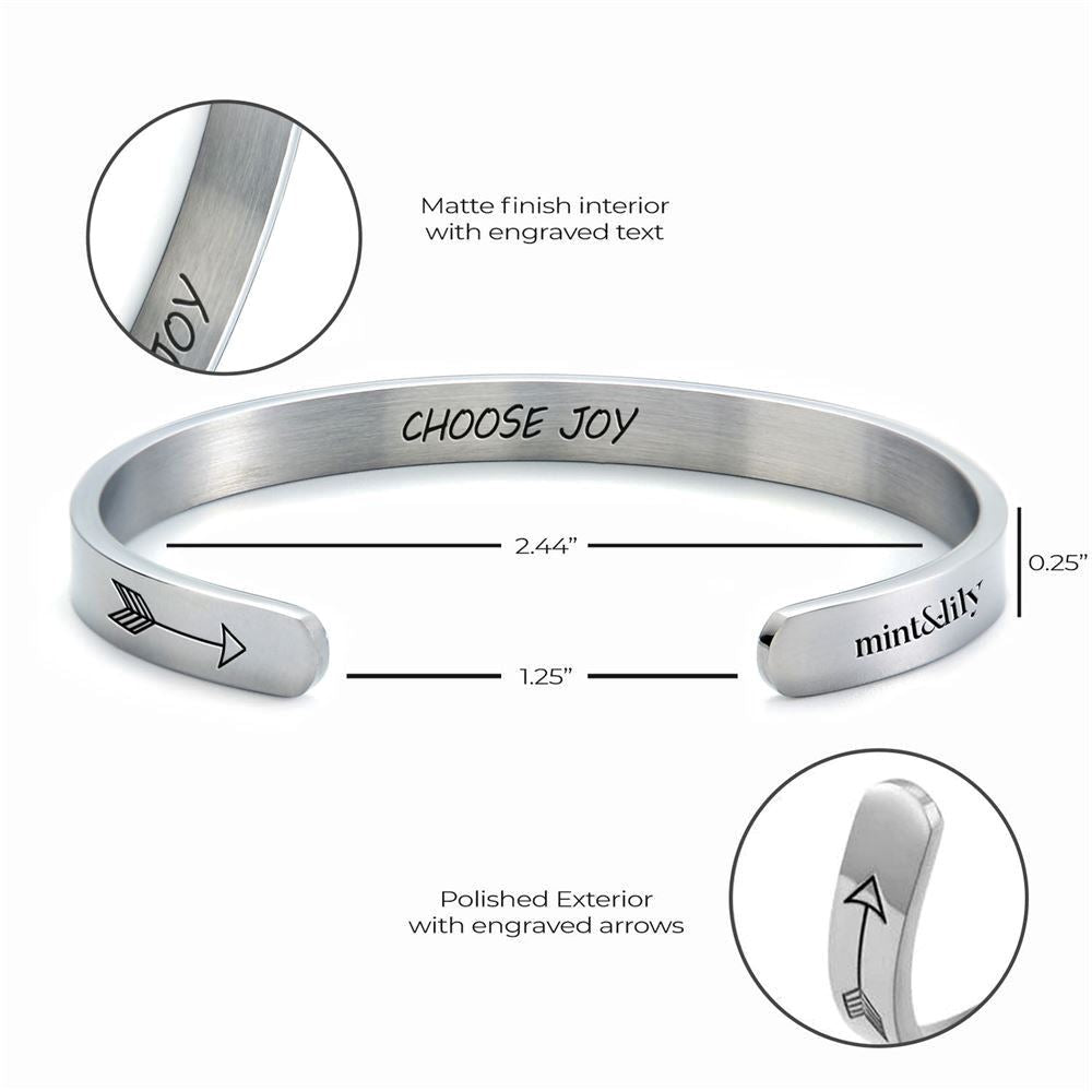 Choose Joy Personalized Cuff Bracelet, Christian Bracelet For Women, Bible Verse Bracelet, Christian Jewelry