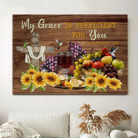 Christian Wall Art 2 Corinthians 129 My Grace Is Sufficient For You Canvas Print - Christian Wall Decor