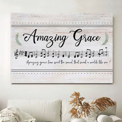 Christian Wall Art Amazing Grace How Sweet The Sound - Sheet Music - Christian Song Lyrics Canvas Art - Christian Wall Decor