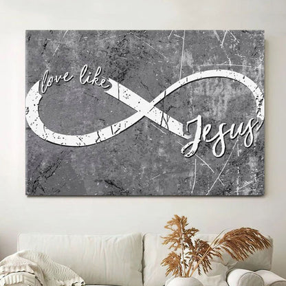 Christian Wall Art Love Like Jesus Canvas Wall Art Print - - Christian Wall Decor