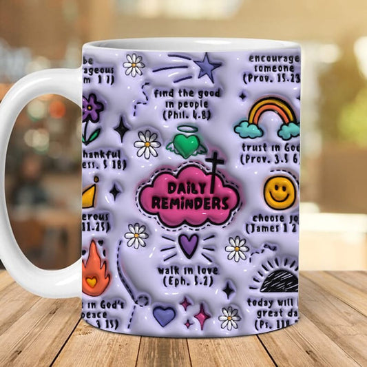 Christian 3D Mug, 3D Daily Christian Affirmation Inflated Mug, Bible Verse Inflated Mug, 3D Jesus Mug, Religious 3D Mug