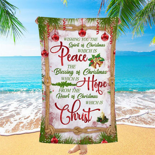 Christian Christmas Gifts Peace Hope Christ Christmas Beach Towel - Bible Verse Beach Towel - Scripture Beach Towel