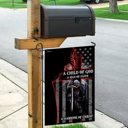 Christian Garden Flags, A Child Of God A Man Of Faith A Warrior Of Christ Flags, Christian House Flags, Christian Cross Flag, Faith Flag