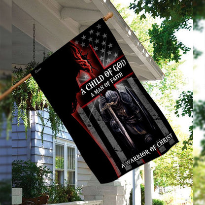 Christian Garden Flags, A Child Of God A Man Of Faith A Warrior Of Christ Flags, Christian House Flags, Christian Cross Flag, Faith Flag
