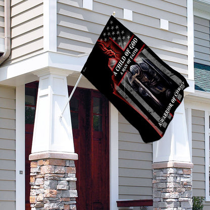 Christian Garden Flags, A Child Of God A Man Of Faith A Warrior Of Christ Flags, Christian House Flags, Christian Cross Flag, Faith Flag