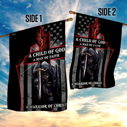 Christian Garden Flags, A Child Of God A Man Of Faith A Warrior Of Christ Flags, Christian House Flags, Christian Cross Flag, Faith Flag