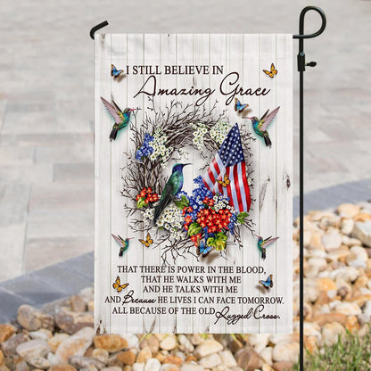 Christian Garden Flags, Amazing Grace Hummingbird Flag, Christian House Flags, Christian Cross Flag, Faith Flag