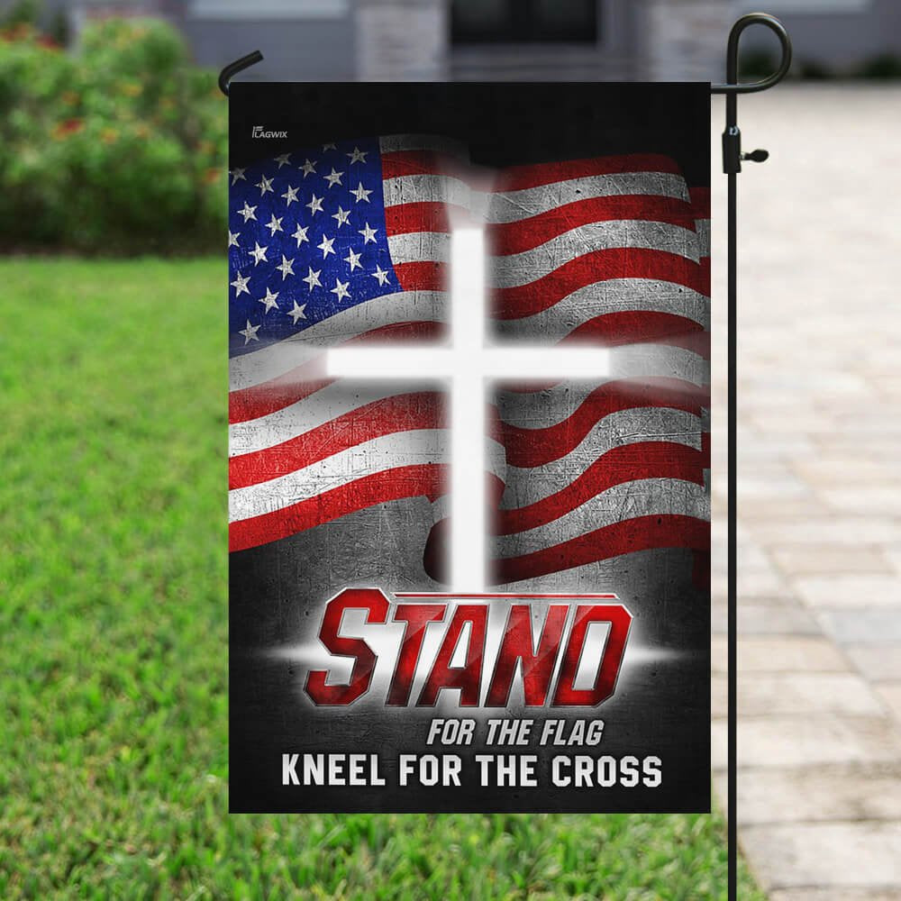 Christian Garden Flags, America Stand For The Flag Kneel For The Cross Flag, Christian House Flags, Christian Cross Flag, Faith Flag