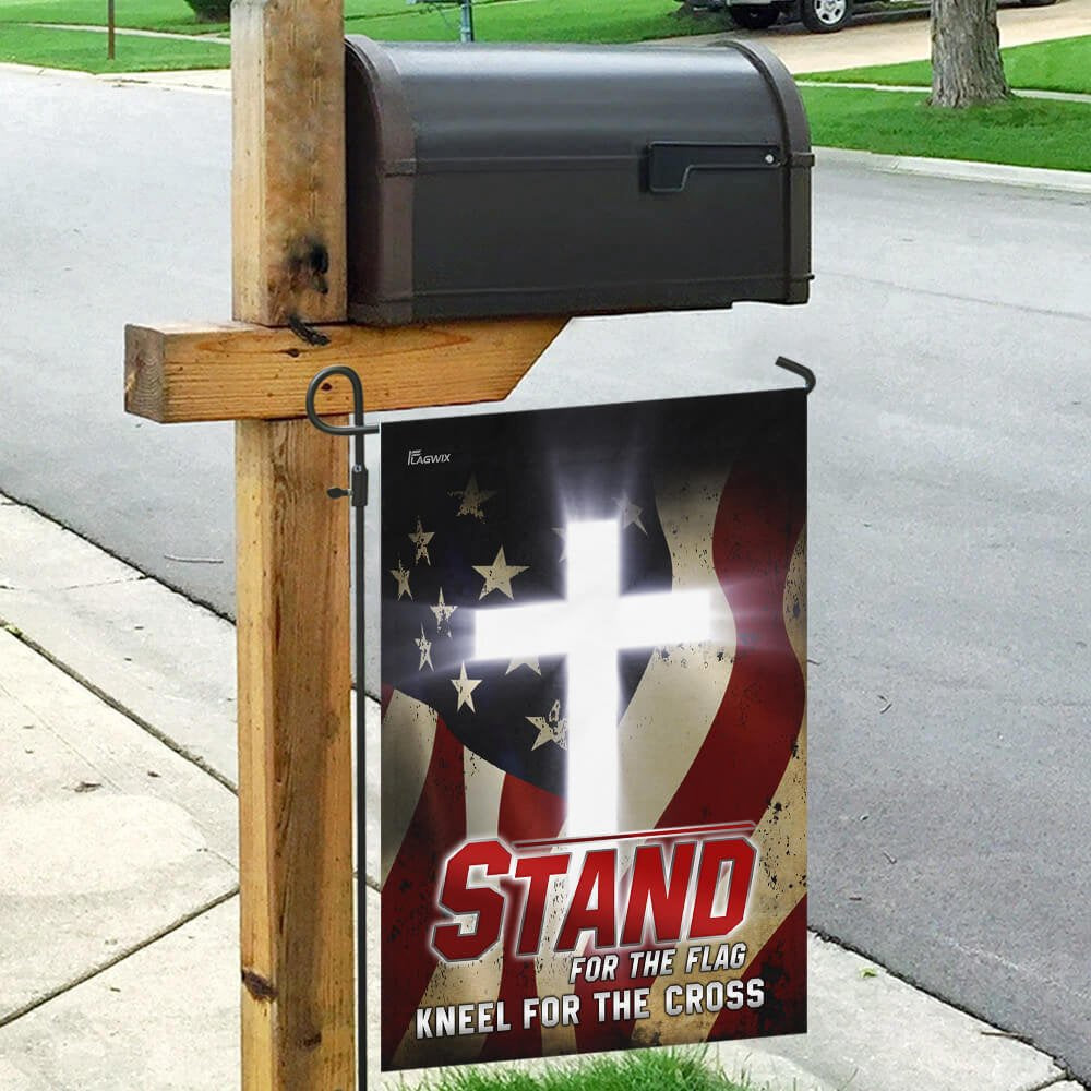 Christian Garden Flags, America Stand For The Flag Kneel For The Cross Flag, Christian House Flags, Christian Cross Flag, Faith Flag