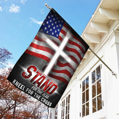 Christian Garden Flags, America Stand For The Flag Kneel For The Cross Flag, Christian House Flags, Christian Cross Flag, Faith Flag