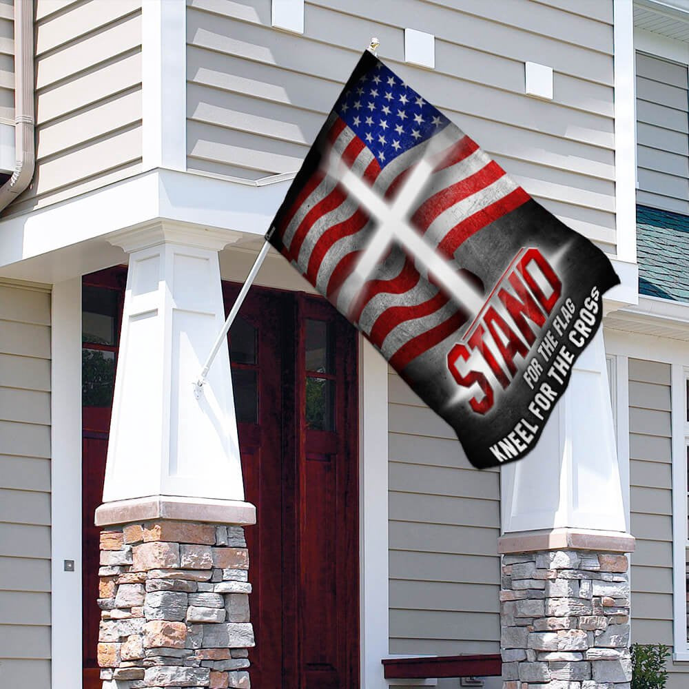 Christian Garden Flags, America Stand For The Flag Kneel For The Cross Flag, Christian House Flags, Christian Cross Flag, Faith Flag
