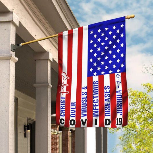 Christian Garden Flags, America Strong Jesus Christ Joshua 19 Flag, Christian House Flags, Christian Cross Flag, Faith Flag