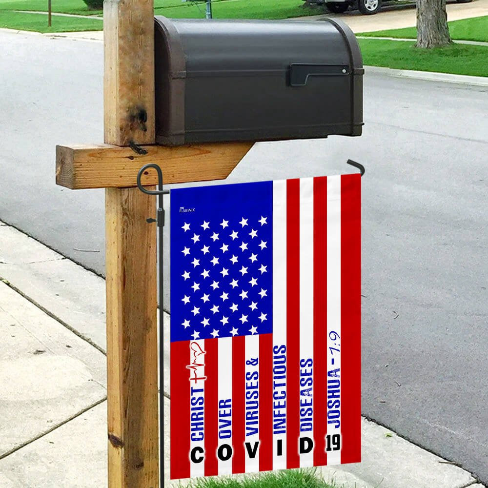 Christian Garden Flags, America Strong Jesus Christ Joshua 19 Flag, Christian House Flags, Christian Cross Flag, Faith Flag