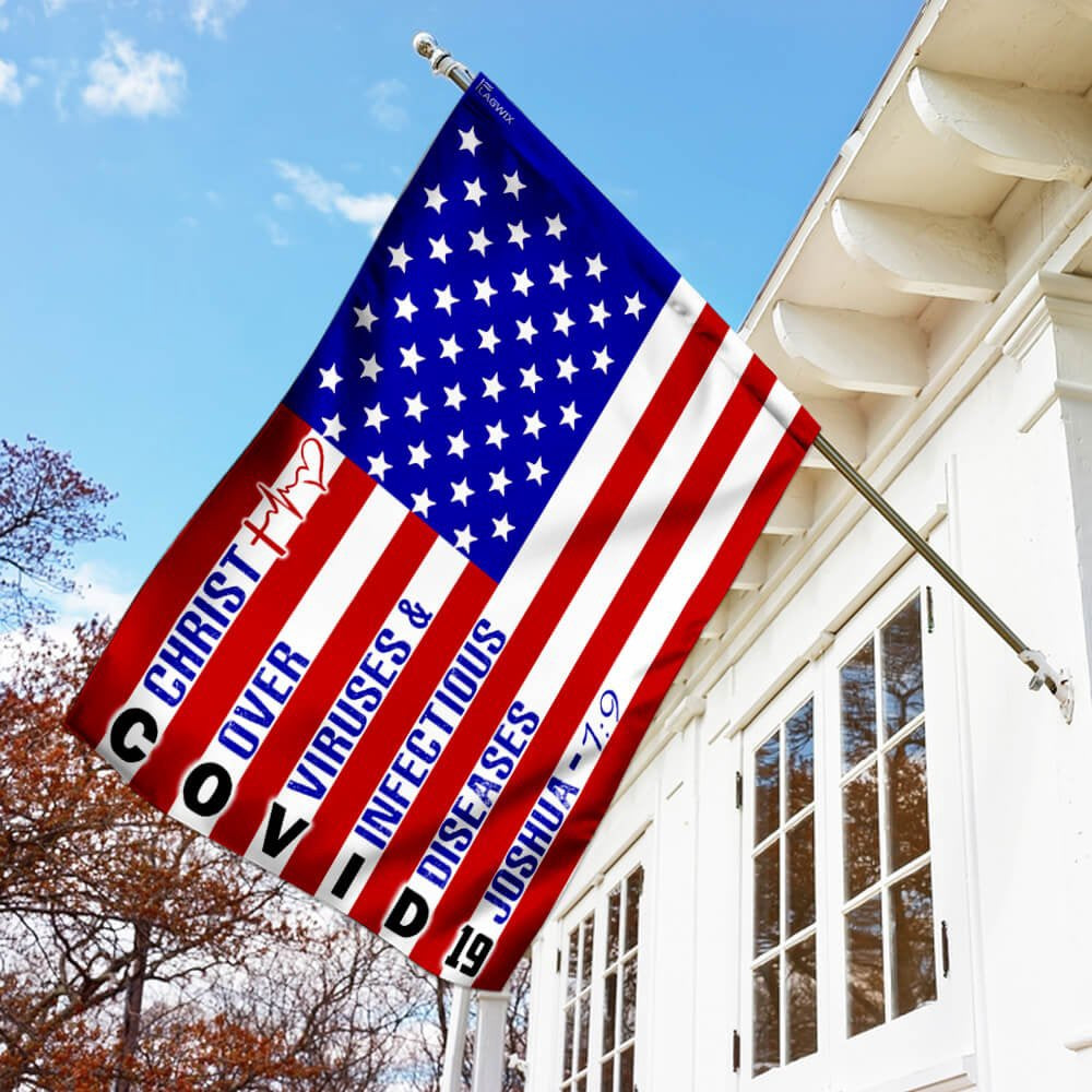 Christian Garden Flags, America Strong Jesus Christ Joshua 19 Flag, Christian House Flags, Christian Cross Flag, Faith Flag