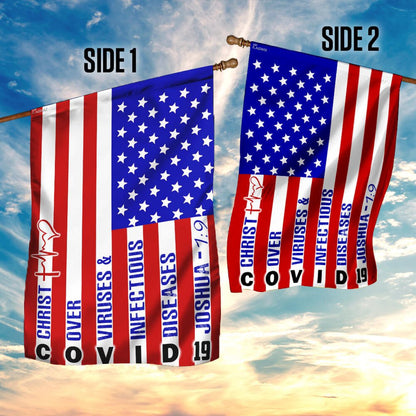 Christian Garden Flags, America Strong Jesus Christ Joshua 19 Flag, Christian House Flags, Christian Cross Flag, Faith Flag