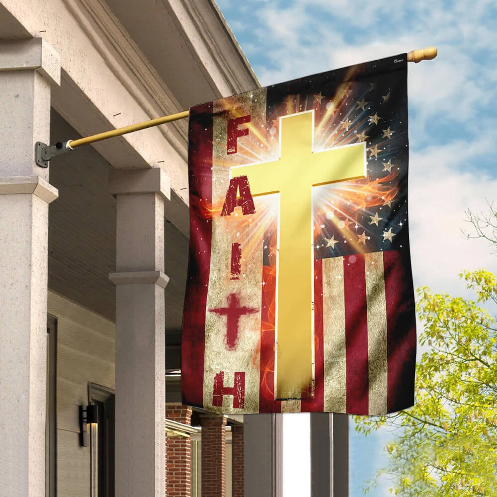 Christian Garden Flags, American Faith Cross Flag, Christian House Flags, Christian Cross Flag, Faith Flag
