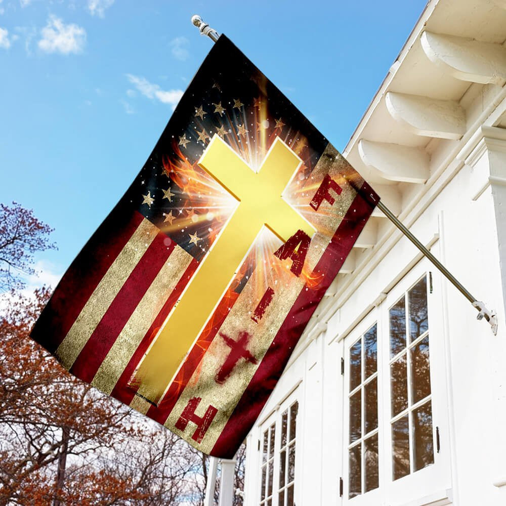 Christian Garden Flags, American Faith Cross Flag, Christian House Flags, Christian Cross Flag, Faith Flag