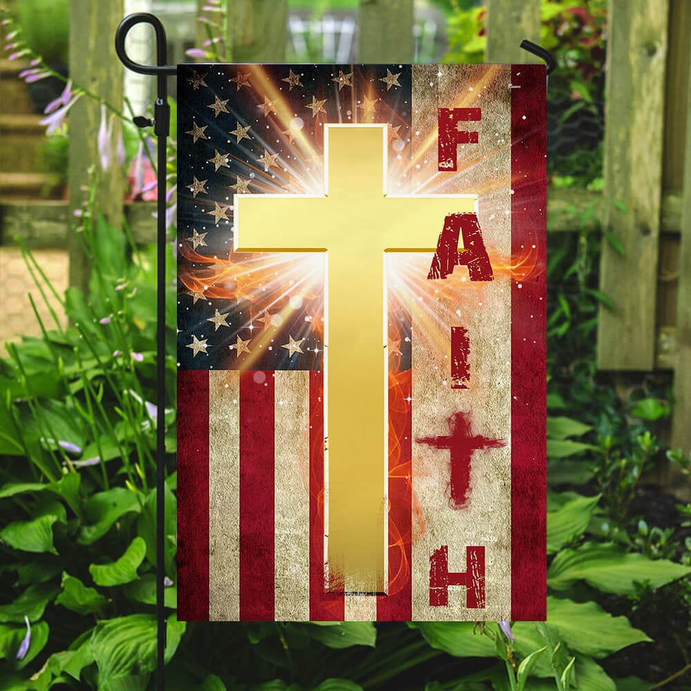 Christian Garden Flags, American Faith Cross Flag, Christian House Flags, Christian Cross Flag, Faith Flag