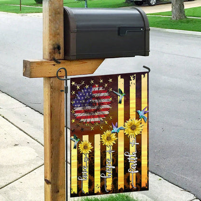 Christian Garden Flags, American Faith Hope Love Flag, Christian House Flags, Christian Cross Flag, Faith Flag