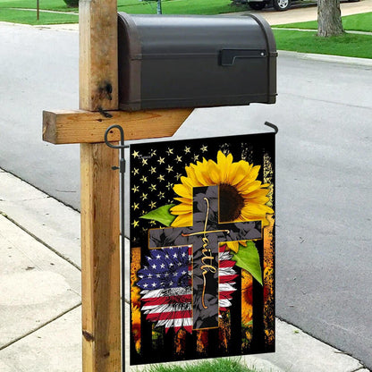 Christian Garden Flags, American Faith Sunflower Flag, Christian House Flags, Christian Cross Flag, Faith Flag