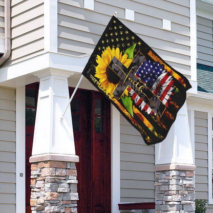 Christian Garden Flags, American Faith Sunflower Flag, Christian House Flags, Christian Cross Flag, Faith Flag