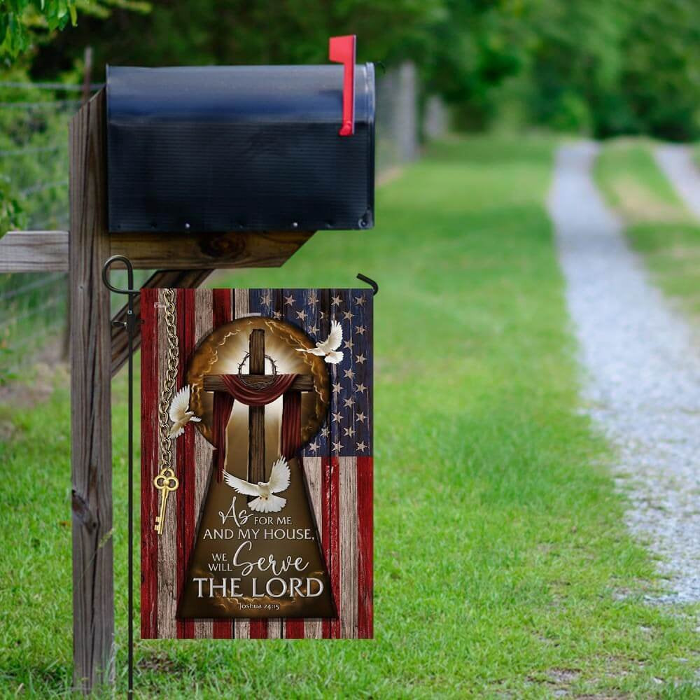 Christian Garden Flags, As For Me And My House, We Will Serve The Lord American Flag, Christian House Flags, Christian Cross Flag, Faith Flag