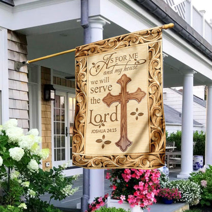 Christian Garden Flags, As For Me And My House, We Will Serve The Lord Flag, Christian House Flags, Christian Cross Flag, Faith Flag