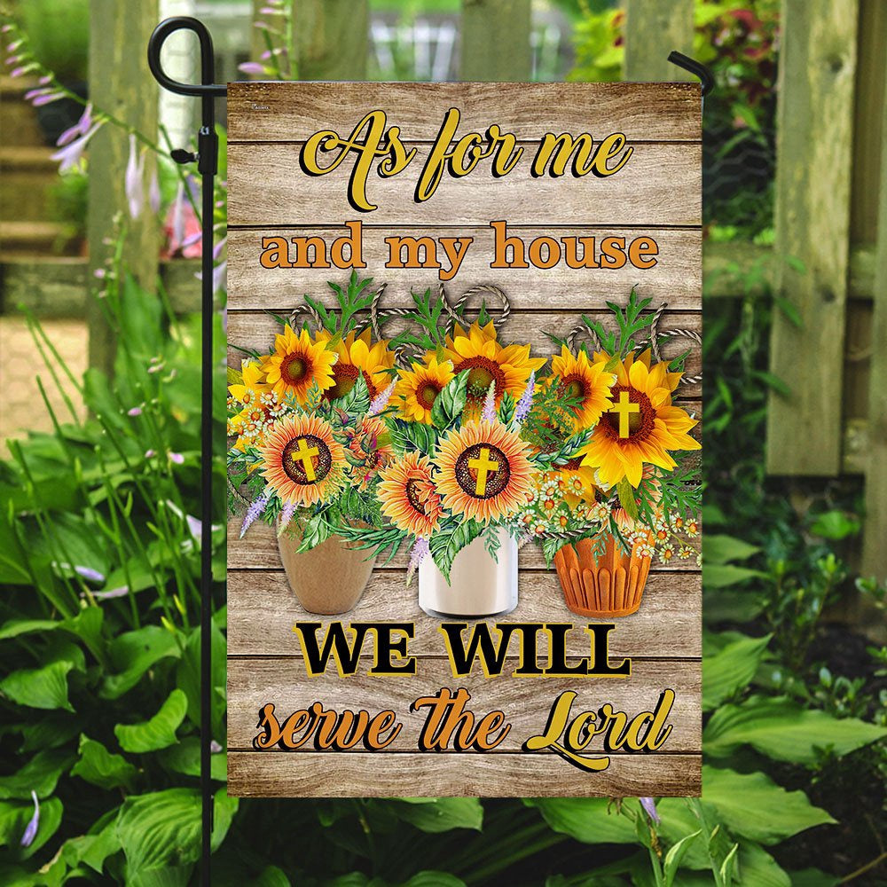 Christian Garden Flags, As For Me And My House We Will Serve The Lord Flag, Christian House Flags, Christian Cross Flag, Faith Flag