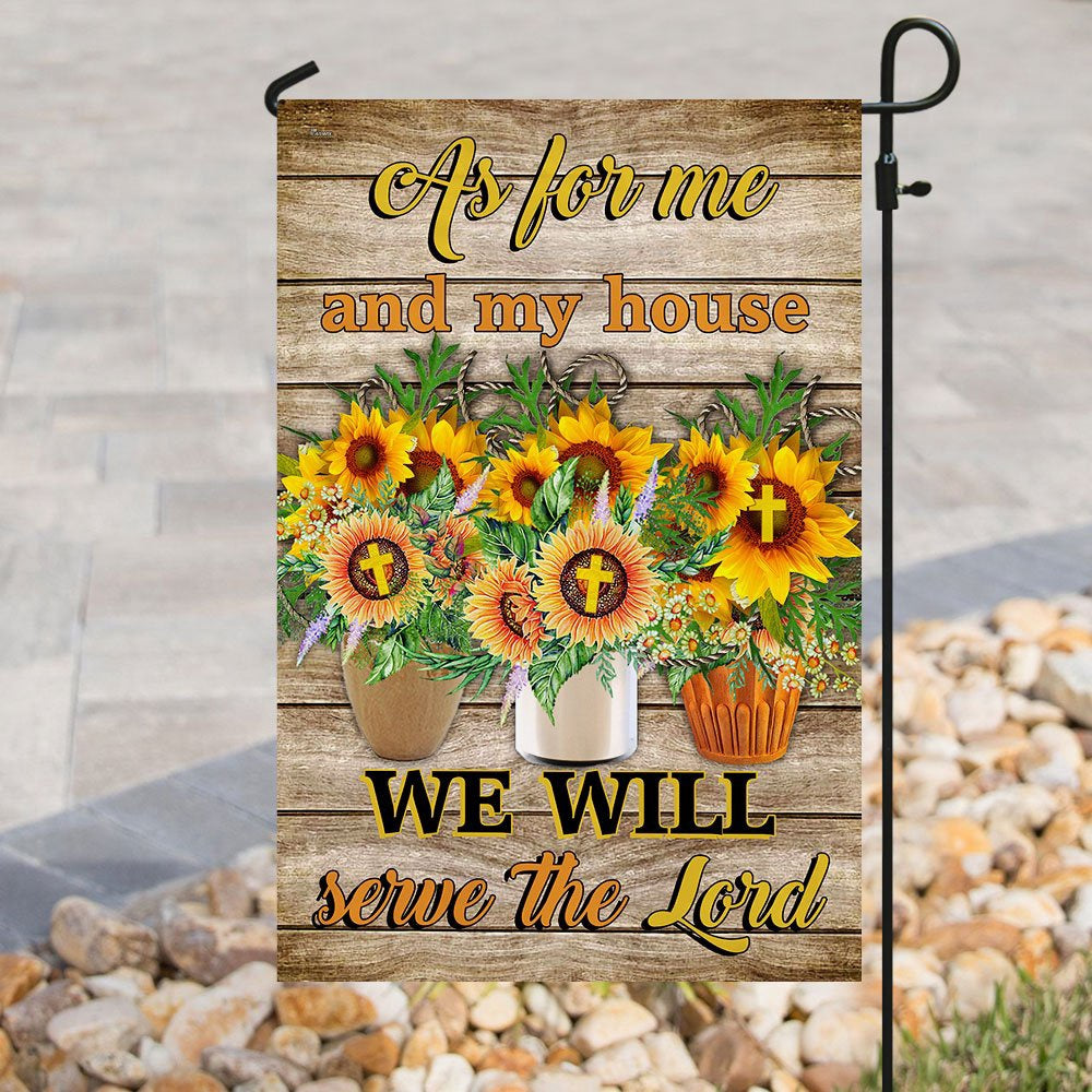 Christian Garden Flags, As For Me And My House We Will Serve The Lord Flag, Christian House Flags, Christian Cross Flag, Faith Flag