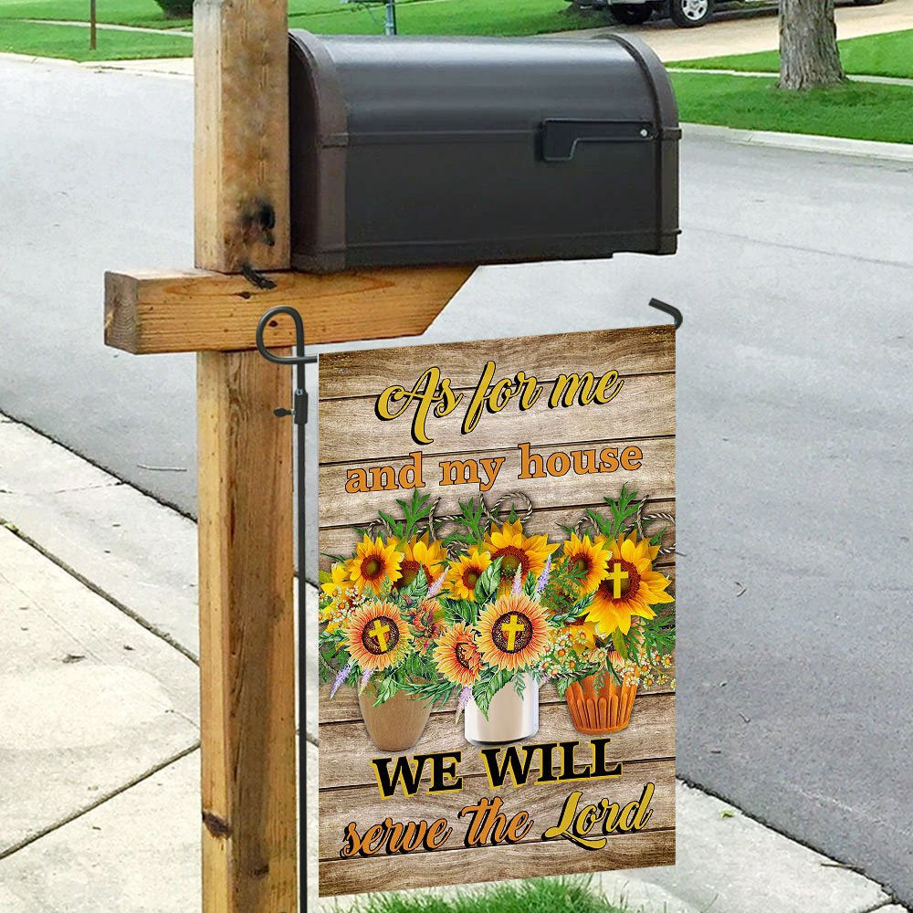 Christian Garden Flags, As For Me And My House We Will Serve The Lord Flag, Christian House Flags, Christian Cross Flag, Faith Flag