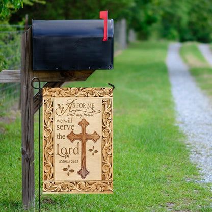 Christian Garden Flags, As For Me And My House, We Will Serve The Lord Flag, Christian House Flags, Christian Cross Flag, Faith Flag